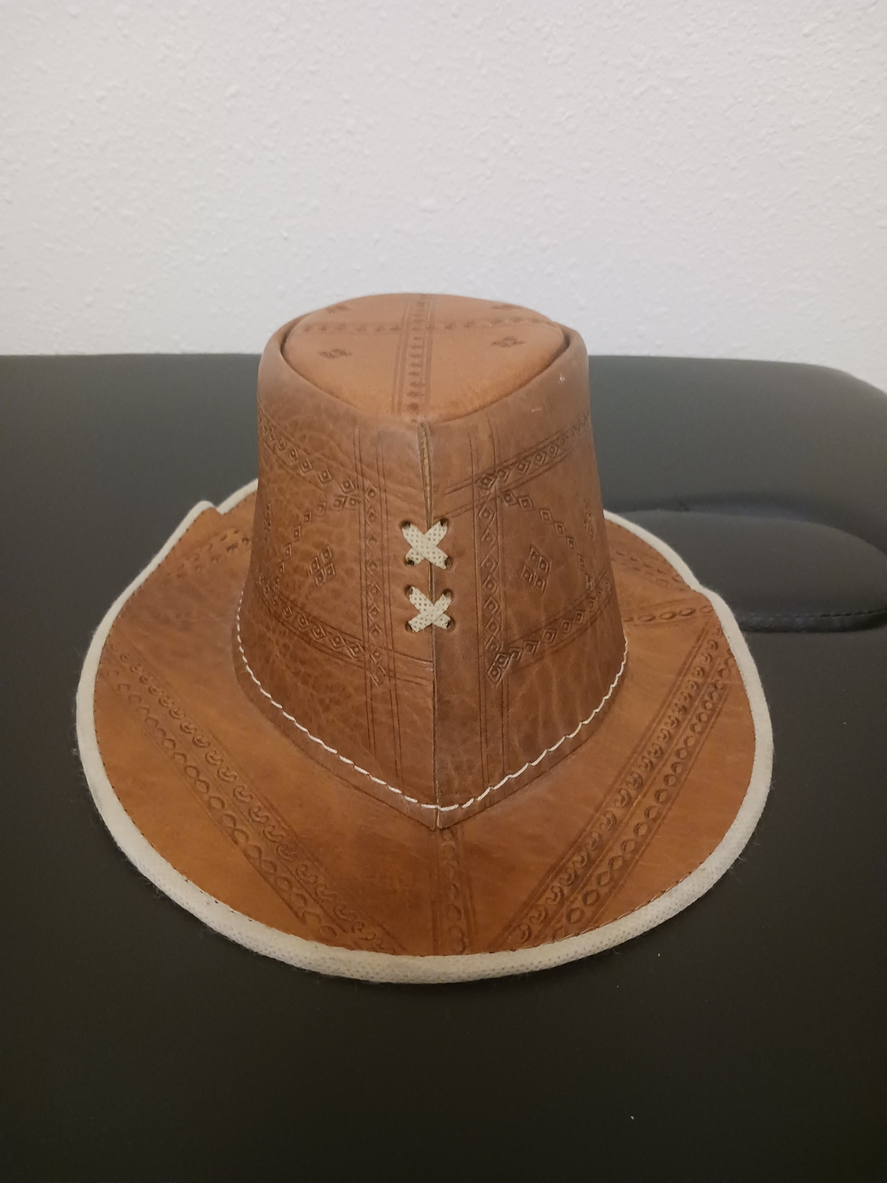 VINTAGE Moroccan Leather Cowboy Hat Unisex